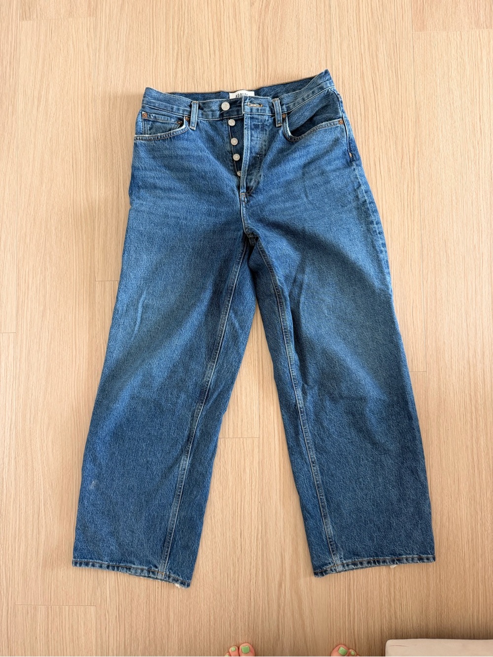Agolde Boyfriend Jeans in Classic Blue Denim